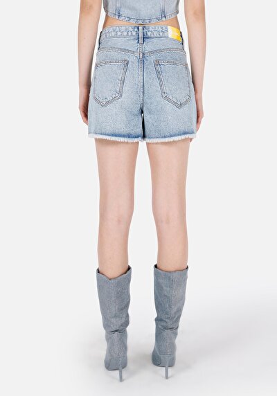 صورة من أمي فيت الخصر العالي نسائي نيلي جان شورت