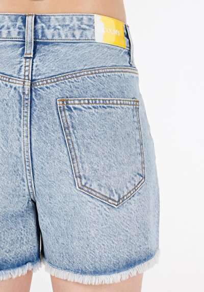 اعرض التفاصيل لـ أمي فيت الخصر العالي نسائي نيلي جان شورت