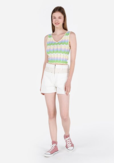 صورة من أمي فيت الخصر العالي نسائي نيلي جان شورت