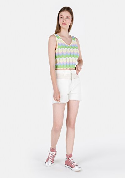 صورة من أمي فيت الخصر العالي نسائي نيلي جان شورت