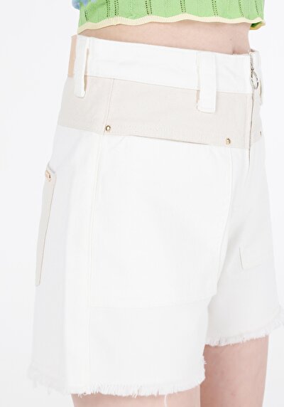 اعرض التفاصيل لـ أمي فيت الخصر العالي نسائي نيلي جان شورت