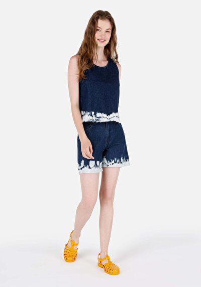 صورة من أمي فيت الخصر العالي نسائي نيلي جان شورت