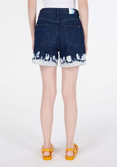 اعرض التفاصيل لـ أمي فيت الخصر العالي نسائي نيلي جان شورت