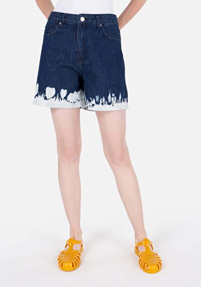 اعرض التفاصيل لـ أمي فيت الخصر العالي نسائي نيلي جان شورت