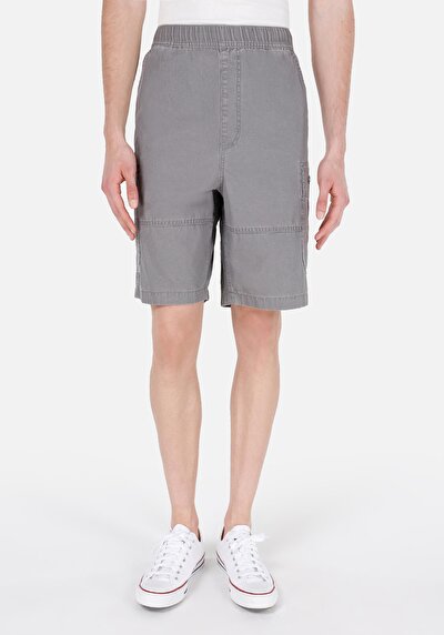 اعرض التفاصيل لـ كومفورت فيت متوسط الخصر مستقيم شورت رجالي رمادي
