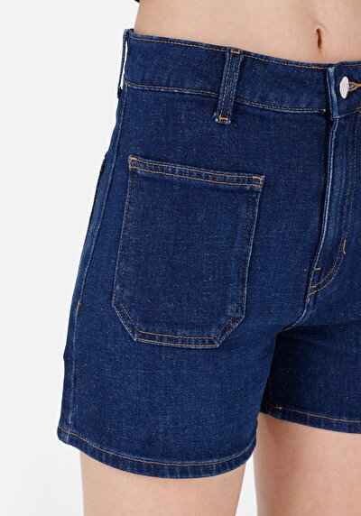 اعرض التفاصيل لـ مام فيت خصر عالي نسائي شورت جان أسود