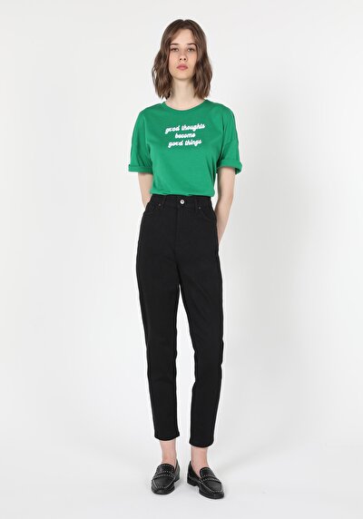 صورة من أمي  ارتفاع الخصر تقلص الساق الجينز النسائي