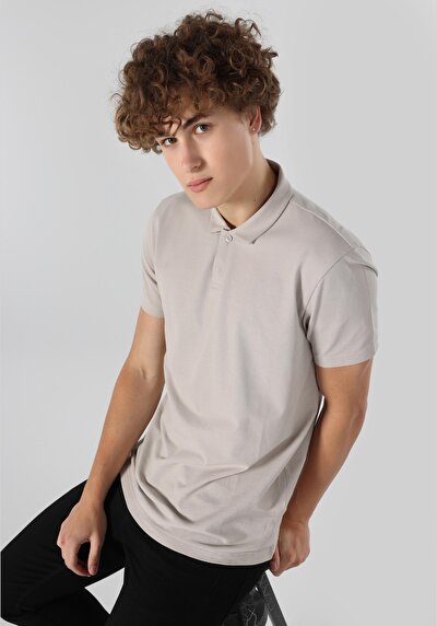 صورة من   بولو الرقبة مستقيم رجالي حجر كم قصير تي شيرت