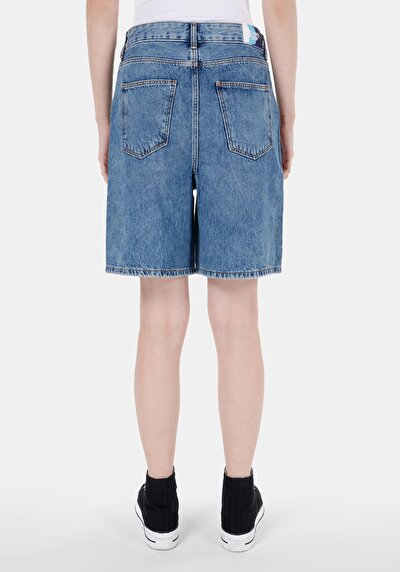 اعرض التفاصيل لـ عادي مناسب بخصر عالي نسائي شورت جينز جينز