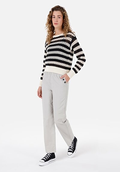 صورة من ارتفاع الخصر الساق واسعة السراويل الحجر النسائية