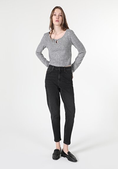 صورة من أمي  ارتفاع الخصر تقلص الساق الجينز النسائي