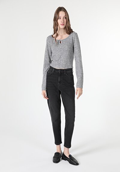 صورة من أمي ارتفاع الخصر تقلص الساق الجينز النسائي