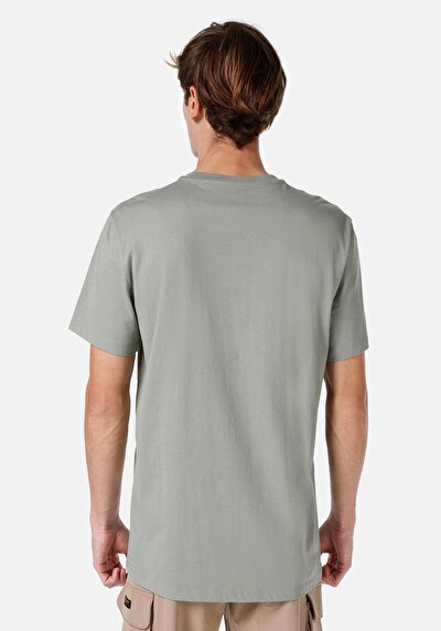 صورة من كومفورت فيت رقبة مستديرة مستقيم رجالي أخضر كم قصير تي شيرت