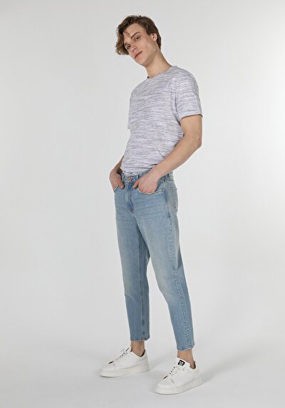 صورة من Carrot Fit Drop Crotch الساق الجزر الجينز النيلي للرجال