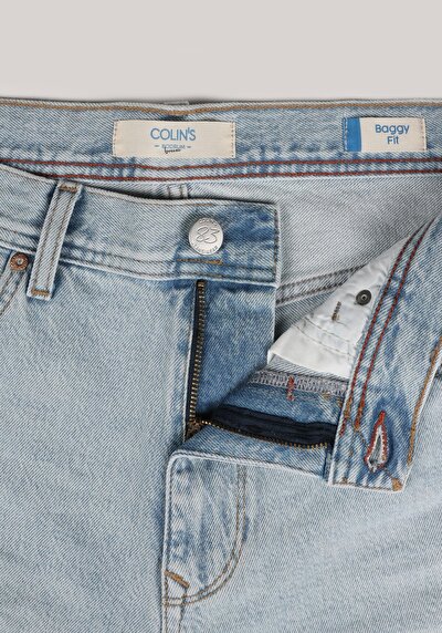 اعرض التفاصيل لـ فضفاض   الخصر مستقيم رجالي نيلي جان شورت