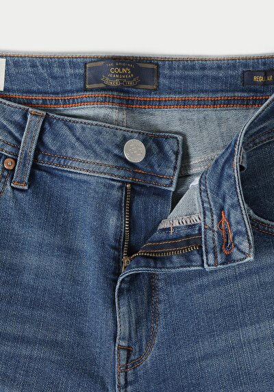 اعرض التفاصيل لـ عادي مقاس متوسط الخصر مستقيم رجالي نيلي جان شورت