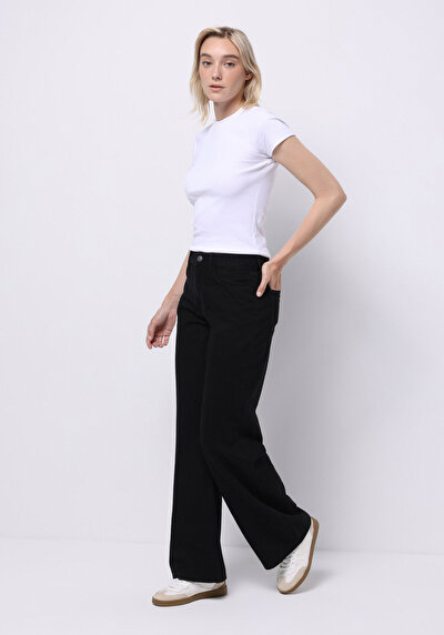 اعرض التفاصيل لـ   خصر عالي ساق واسعة جينز نسائي جينز