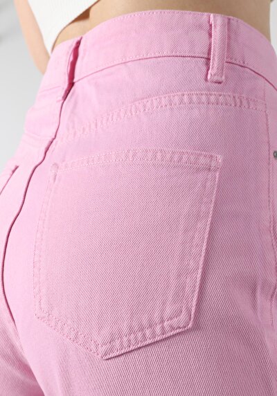 اعرض التفاصيل لـ عادي مناسب ارتفاع الخصر مستقيم الساق نسائية السراويل الوردي