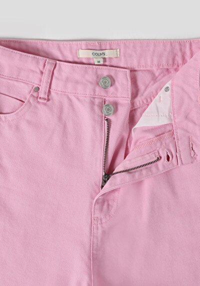 اعرض التفاصيل لـ عادي مناسب ارتفاع الخصر مستقيم الساق نسائية السراويل الوردي