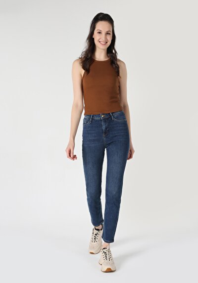 صورة من نحيف   الخصر مستقيم الساق الجينز النسائي