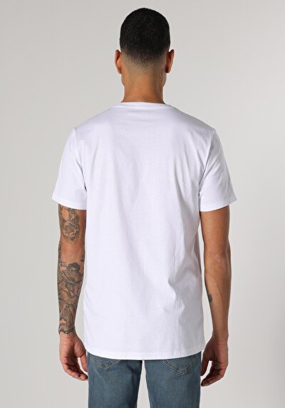 صورة من عادي رقبة مستديرة نسائي أزرق كحلي كم قصير تي شيرت