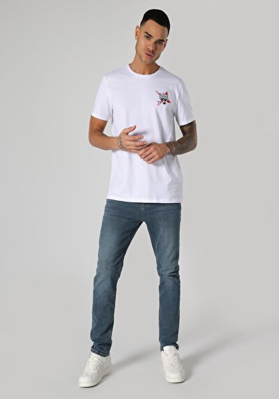 اعرض التفاصيل لـ عادي رقبة مستديرة نسائي أزرق كحلي كم قصير تي شيرت