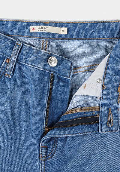 اعرض التفاصيل لـ أمي قصيرة الارتفاع الخصر نسائي نيلي جان شورت