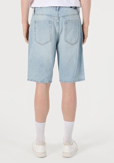 اعرض التفاصيل لـ فضفاض  خصر متوسط للرجال شورت جان أسود