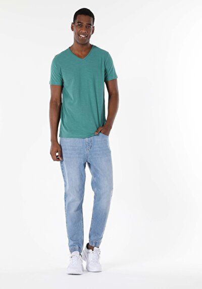 اعرض التفاصيل لـ أخضر للرجال تي شيرت بأكمام قصيرة