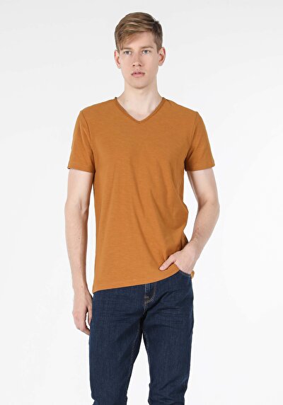 اعرض التفاصيل لـ بني للرجال تي شيرت بأكمام قصيرة