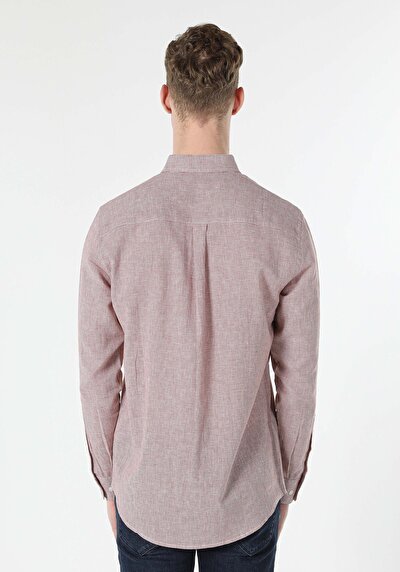 صورة من بني للرجال قميص كم طويل