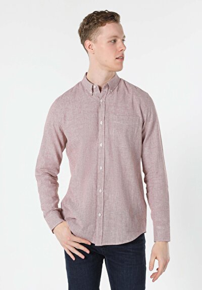 صورة من بني للرجال قميص كم طويل