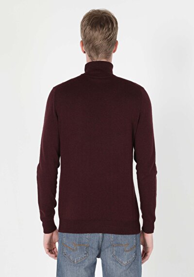 اعرض التفاصيل لـ ضيق  الياقة المدورة جاكار كنزة أرجوانية للرجال