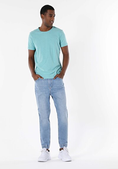 اعرض التفاصيل لـ كلاسيك فيت رقبة مستديرة مستقيم رجالي أخضر كم قصير تي شيرت