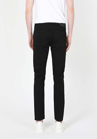 اعرض التفاصيل لـ سليم  خصر منخفض ساق ضيقة جينز أسود للرجال