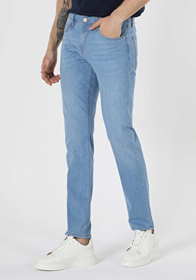 صورة من 044 كارل منخفض الخصر مستقيم الساق مستقيم صالح أزرق فاتح الرجال الجينز بنطالونCl1042818
