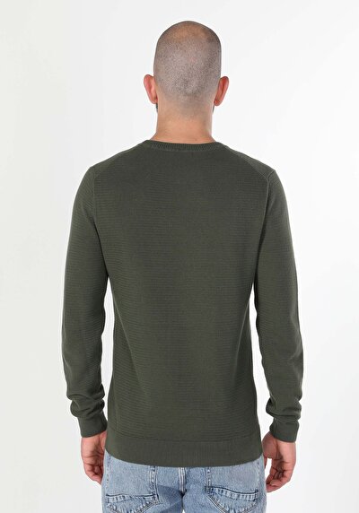 اعرض التفاصيل لـ   رقبة مستديرة جاكار سترة خضراء للرجال