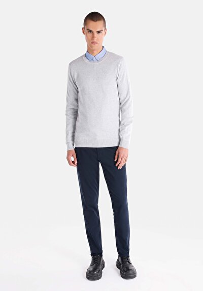 اعرض التفاصيل لـ   رقبة مستديرة جاكار سترة بيضاء للرجال