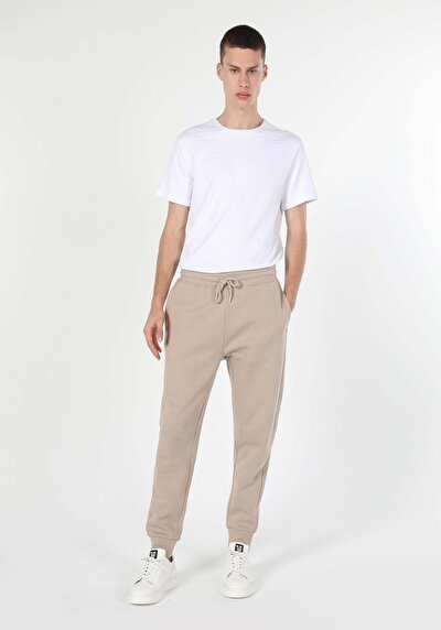 صورة من نحيف   الخصر مستقيم رجالي بيج بنطال رياضي