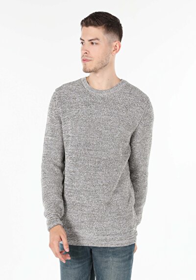 صورة من ضيق قصة برقبة مستديرة جاكار سترة رجالية بيج