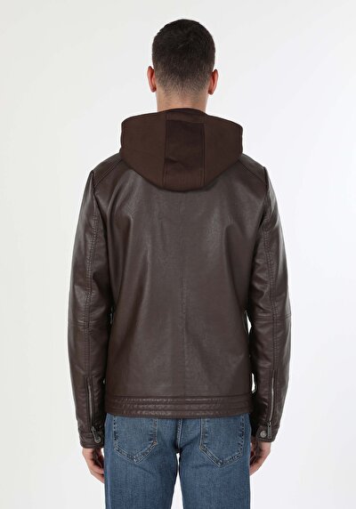 اعرض التفاصيل لـ بني للرجال جاكيت جلد