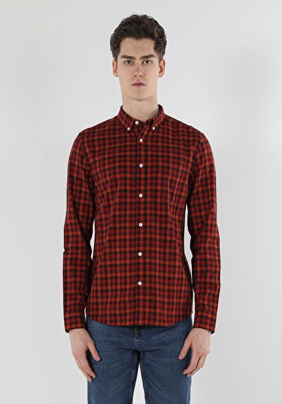 اعرض التفاصيل لـ بني للرجال قميص  كم طويل