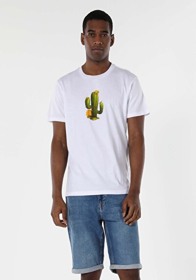 اعرض التفاصيل لـ أبيض للرجال تي شيرت بأكمام قصيرة