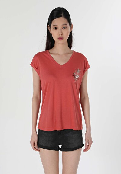 اعرض التفاصيل لـ بني للنساء تي شيرت بأكمام قصيرة