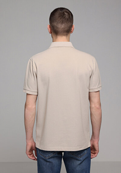 صورة من عادي قصة بولو رقبة مستقيمة رجالي بيج كم قصير تي شيرت