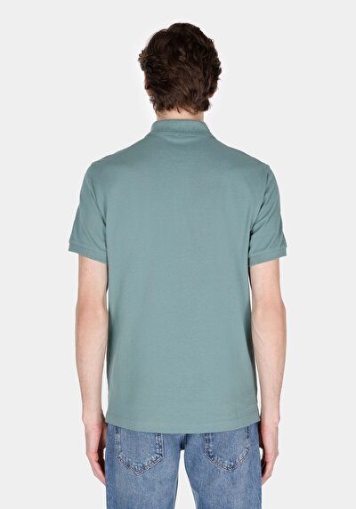 اعرض التفاصيل لـ   بولو الرقبة مستقيم رجالي أخضر كم قصير تي شيرت