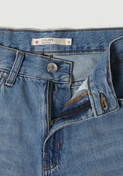 اعرض التفاصيل لـ أمي فيت خصر متوسط نسائي نيلي جان شورت