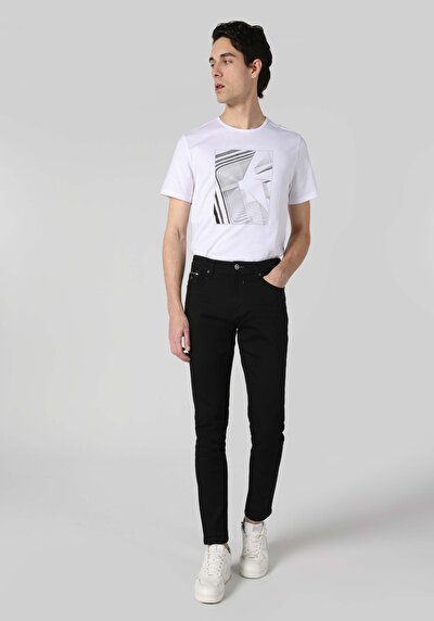 اعرض التفاصيل لـ سليم  خصر منخفض ساق ضيقة جينز أسود للرجال