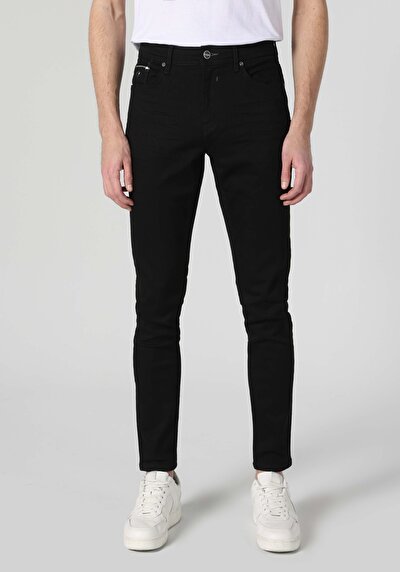 اعرض التفاصيل لـ سليم  خصر منخفض ساق ضيقة جينز أسود للرجال