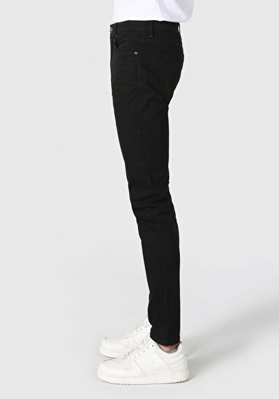 اعرض التفاصيل لـ سليم  خصر منخفض ساق ضيقة جينز أسود للرجال